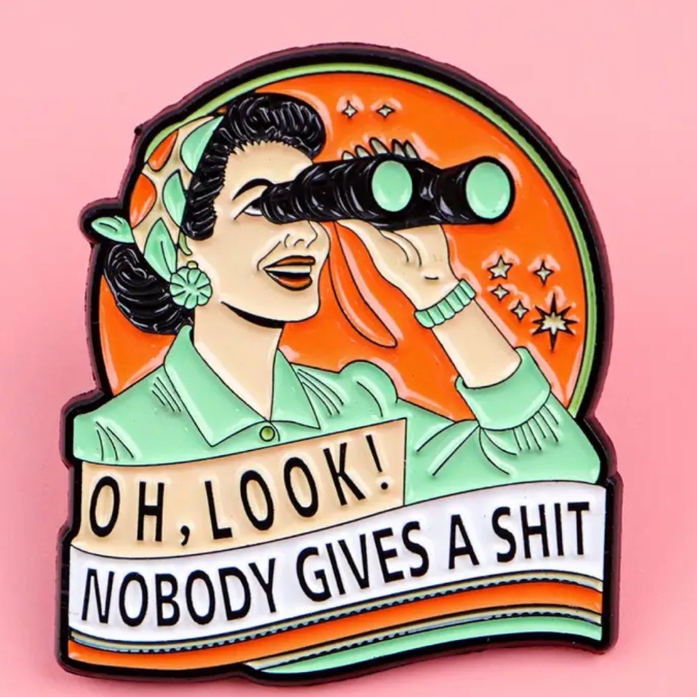 Retro Style Enamel Pin with Humorous Design - Picture 2 of 5
